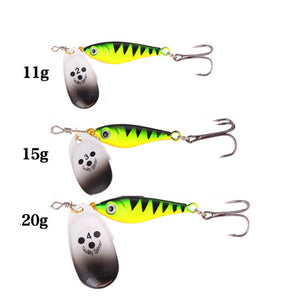 1pcs Rotating Metal Spinner Fishing Lures 11g 15g 20g Sequins Iscas Artificial Hard Bait Crap Bass Pike Fishing Tackle