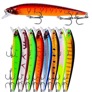 1PCS 14cm 18.5g New Minnow Fishing Lure Bass Trolling Artificial Hard Bait Crankbait Wobblers 3D Eyes for Fishing Carp Pesca