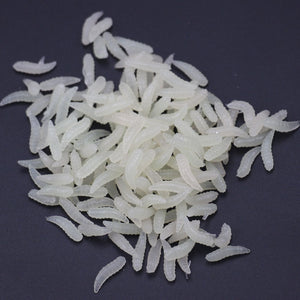 100 pcs 1.5cm 0.12g Maggot Grub Soft Lure Protein Soft Bait Worm Fishing Lures Maggots Grubs Lures Fishing Tackle On Sale JQ02