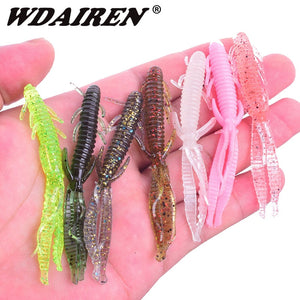5pcs/lot 7.2cm 1.8g Shrimp smell jig soft Fishing Lure Attractive Fish Crab Fishing Bass Soft Bait iscas pesca para WD-394