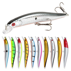 1pcs/lot Fishing Lure 3D Eyes Floating Minnow Aritificial Laser Wobblers Crankbait Hard Plastic Fishing tackle 6# Hook Pesca