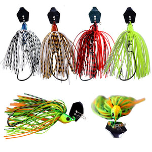 3pcs/lot Fishing Bass bait 10cm 14g 3D Eyes Fishing Jig Bass Lures Rubber Skirt Spinner Buzzbait Lure For Bass