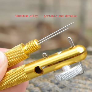 Portable 1PCS Alloy Strand Double-headed Needle Knots Tier Fish Line Hook Tie Accessories Fish Line Hook Tie Device Fishing Tool
