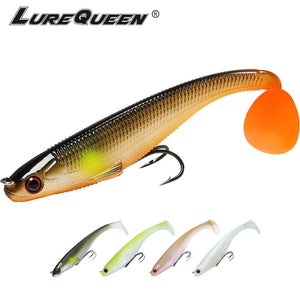 Lurequeen 4~5 PCS Soft Fishing Lure Bait Artificial Swimbait Paddle Tail Lifelike Wobblers Fishing Tackle Janpanese Design