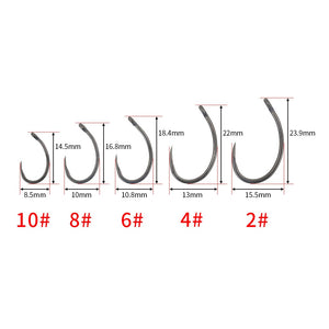 100pcs Teflon Coating High Carbon Stainless Steel Barbless Hooks 8012 Fishing Hook Fishing Tool Accessories