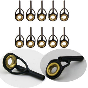 10X Spinning Rod Guides Fishing Rod Guides Line Ring Tip Rings Eyes Pole Repair Kit 0.9 /1.0 /1.1 /1.2 /1.3 /1.4 /1.5 /1.6mm