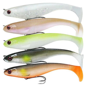 Lurequeen 4~5 PCS Soft Fishing Lure Bait Artificial Swimbait Paddle Tail Lifelike Wobblers Fishing Tackle Janpanese Design
