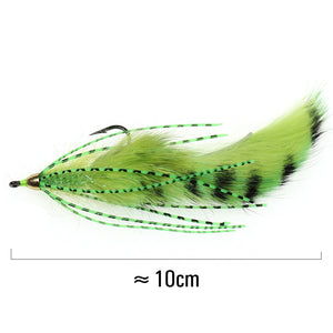 ICERIO 3PCS Brass Cone Heads Barred Zonker Streamers Flies Trout Bass Fishing Fly Lure Baits 1/0