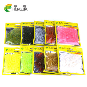 Hengjia 50pcs fake bait Wobbler Soft Jigging floating T fish Bionic isca Artificial fishing Lure fly silicone bait Worms