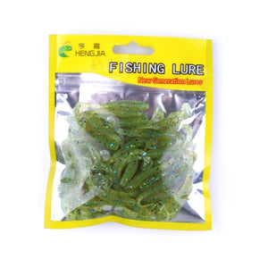 Hengjia 50pcs fake bait Wobbler Soft Jigging floating T fish Bionic isca Artificial fishing Lure fly silicone bait Worms