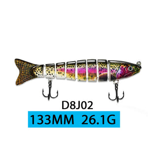 ODS 14cm 30g Sinking Wobblers Fishing Lures Jointed Crankbait Swimbait 8 Segment Hard Artificial Bait For Fishing Tackle Lure