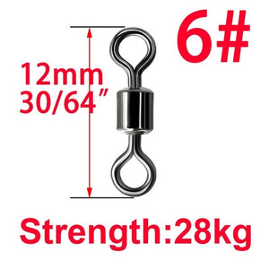 50pcs Ball Bearing Swivel Solid Ring Fishing Connector Barrel Rolling Swivel Lure Goods For Fishing Sea Fishing Accessories Tool