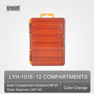 Kingdom Fishing Box 12 14 compartments Fishing Accessories lure Hook Boxes storage Double Sided High Strength Fishing Tackle Box
