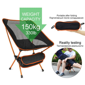 Travel Ultralight Folding Chair Superhard High Load Outdoor Camping Chair Portable Beach Hiking Picnic Seat Fishing Tools Chair