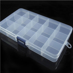 15 Slots Adjustable Plastic Fishing Lure Hook Tackle Box Storage Case Portable Tackle Multifunctional Organizer Fishing Boxes