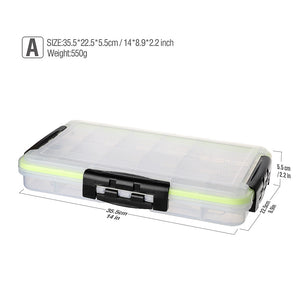 DONQL Fishing Box for Baits Waterproof Plastic Lure Boxes Fly Fishing Tackle Storage Box Supplies Accessories High Strength