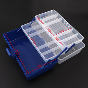 Portable 30*18*15cm Multifunctional 3 Layers Big Fishing Tackle Lures Lines Hooks Storage Box with Durable Plastic