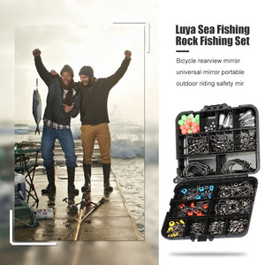 170pcs/set Fishing Tackle Storage Cases Boxes Lure Carp Fishing Rolling Swivels Lead Sinker Connector Angling Supplies