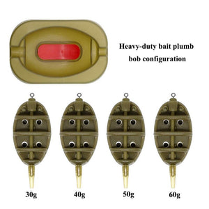 4pcs/set Fishing Feeder Fishing Tools Carp Fishing Inline Method Feeder 4 Feeders Mould Set