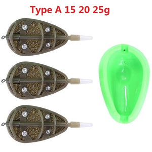 Inline Method Feeder Mould Bait Thrower Bait plumb Set Carp Fishing Bait Holder Tool Outddor Fish Tackle Pesca Iscas Accessories