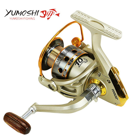 New Metal Spinning Fishing Reel 10BB 5.5:1 Fishing tackle Pesca Carrete Spinnning Reel Feeder Carp Fishing Wheel 1000-7000 JX