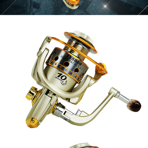 New Metal Spinning Fishing Reel 10BB 5.5:1 Fishing tackle Pesca Carrete Spinnning Reel Feeder Carp Fishing Wheel 1000-7000 JX