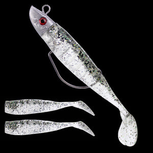 WALK FISH Jigging Soft Bait Fishing Lures 9cm/15g 11cm/25g DIY Lead Head Jig Fish T Tail Sea Bass Lure Fishing Tackle