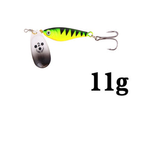 1pcs Rotating Metal Spinner Fishing Lures 11g 15g 20g Sequins Iscas Artificial Hard Bait Crap Bass Pike Fishing Tackle