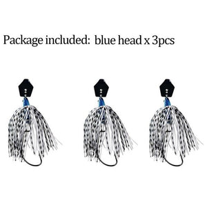 3pcs/lot Fishing Bass bait 10cm 14g 3D Eyes Fishing Jig Bass Lures Rubber Skirt Spinner Buzzbait Lure For Bass