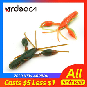 ARDEA Worm Silicone soft lure 10PCS Soft Bait 60mm 1.8g shrimp lure Fishing Lure Artificial bait craws Protein