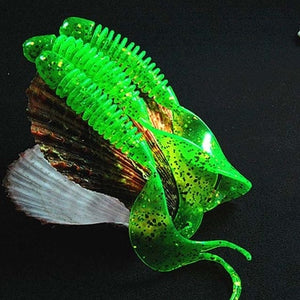 WALK FISH 10PCS/Lot Tail Soft Lure 70mm 2.5g Forked Tail fishing bait grubs Plastic Maggot Fishing lure Jig Head Texas Rig