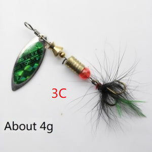 Metal Spoon Spinner Bait 2.5-4.4g Feather Hooks Sequin Sea Fishing Lure Isca Artificial Paillette Wobbler Jig Metal Buzz Bait