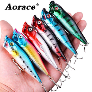 1pcs Big Popper Fishing Lure artificial fishing bait Crankbait Wobblers high carbon steel hook Fishing Lures