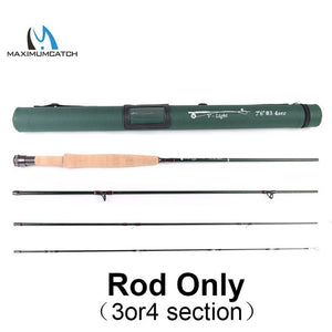 Maximumcatch V-Light 6ft/6.6ft/7ft/7.6ft 1/2/3wt Fly Rod Graphite IM10 Carbon Fiber So Light Weight Fly Fishing Rod