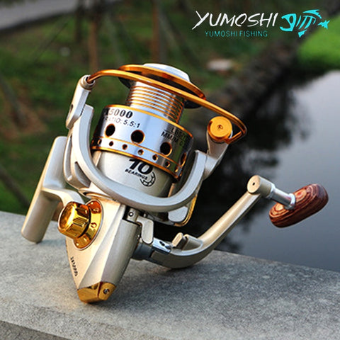 New Metal Spinning Fishing Reel 10BB 5.5:1 Fishing tackle Pesca Carrete Spinnning Reel Feeder Carp Fishing Wheel 1000-7000 JX