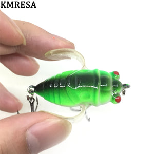 1pcs Cicada 6.4g 4cm Perch Insects Lure Baits Fishing Lure Treble Barb Hook Tackle Artificial Bait Fishing Accessories