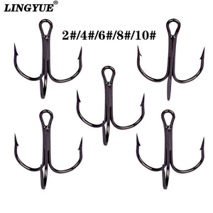 10PCS Big Discount Black Sharpened Fishing Treble Hooks Fish Fishing Tackle Tools Accessories