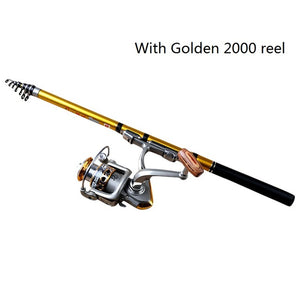 Portable Sea Fishing Rod Pole Carbon Fiber 1.8/2.1/2.4/2.7/3.0m Telescopic Spinning Reel Fish Tackle YS-BUY