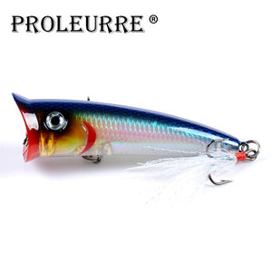 NEW Popper lure 7.8cm 10.5g fishing lures wobblers trolling top water bass bait isca artificial Fishing Baits Feather Hooks Lure