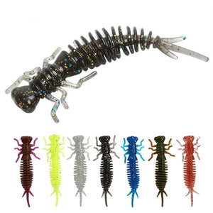 10 PCS Larva Soft Lures 55mm 75mm 100mm Artificial Lures Fishing Worm Silicone Bass Pike Minnow Swim Jigging Baits Fishing Gear