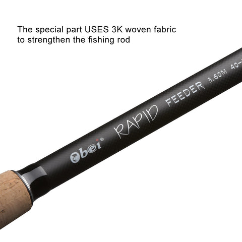 obei feeder  fishing rod  spinning casting Travel Rod 3.6m vara de pesca fuji Carp Feeder 40-200g pole