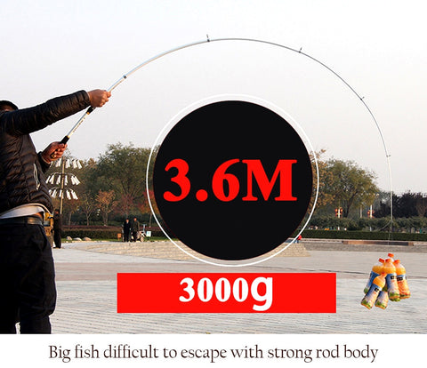GHOTDA 2.1M -3.6M Carp Fishing Rod feeder Hard FRP Carbon Fiber Telescopic Fishing Rod fishing pole
