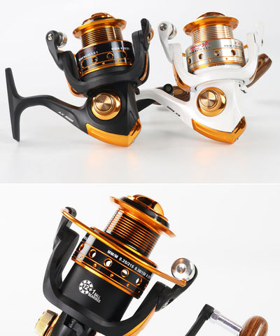 Yumoshi Spinning Fishing Reel 12BB + 1 Bearing Balls 500-9000 Series Metal Coil Spinning Reel Boat Rock Sea Fishing Tackle AX/BX
