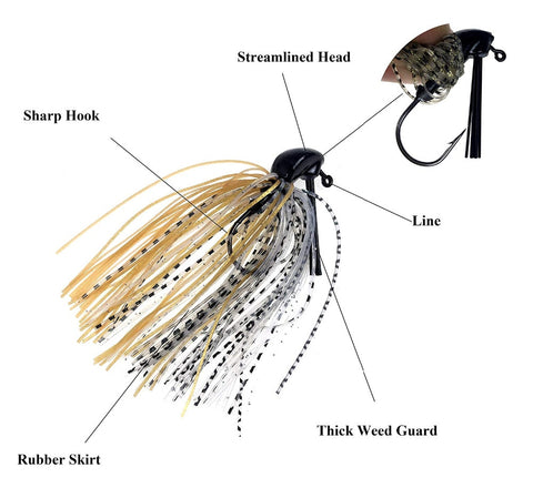 10Pcs/lot Bass Fishing Lures 7g 10g 14g Skirt Rubber Fishing Bait Jig Head Fishing Buzz Lure Pesca