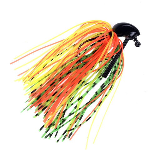 10Pcs/lot Bass Fishing Lures 7g 10g 14g Skirt Rubber Fishing Bait Jig Head Fishing Buzz Lure Pesca