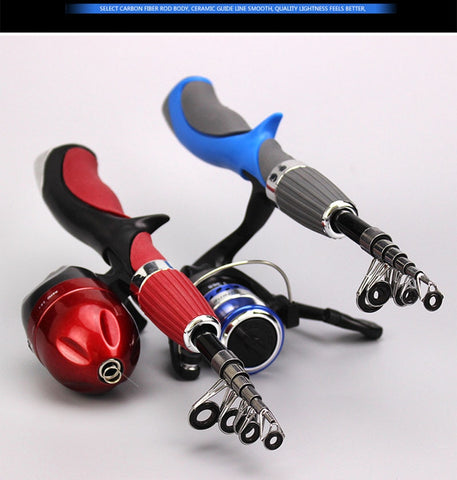 Carbon Fiber Rod Superhard Boat Ice Fly Lure Fishing Rod With High Quality Fishing Reel Fishing Tackle set De Pesca 1.4m Length