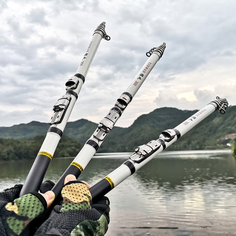 Telescopic Rock Fishing Rod Spinning fly Carp Feeder carbon fiber Pesca 3M 2.7M 2.4M 2.1M 1.8M 1.5M Mini travel Rod  Reel seat