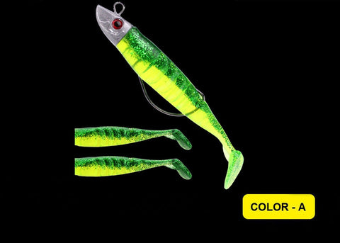 WALK FISH Jigging Soft Bait Fishing Lures 9cm/15g 11cm/25g DIY Lead Head Jig Fish T Tail Sea Bass Lure Fishing Tackle