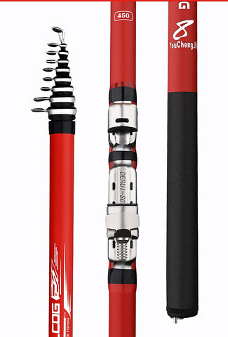 Portable rotary fishing 3.6M4.5M5.4M6.3M fishing rod tough carbon fiber M power telescopic travel sea boat rock fishing rod