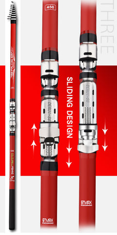 Portable rotary fishing 3.6M4.5M5.4M6.3M fishing rod tough carbon fiber M power telescopic travel sea boat rock fishing rod